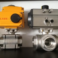 氣動三通球閥Q614F 內螺紋氣動三通球閥